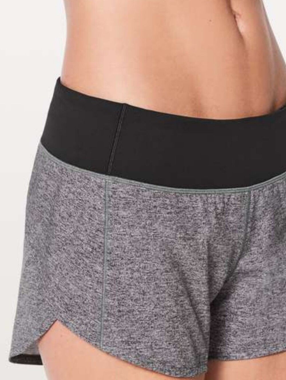 lululemon athletica Gray Heather Athletic Shorts with Black Waistband